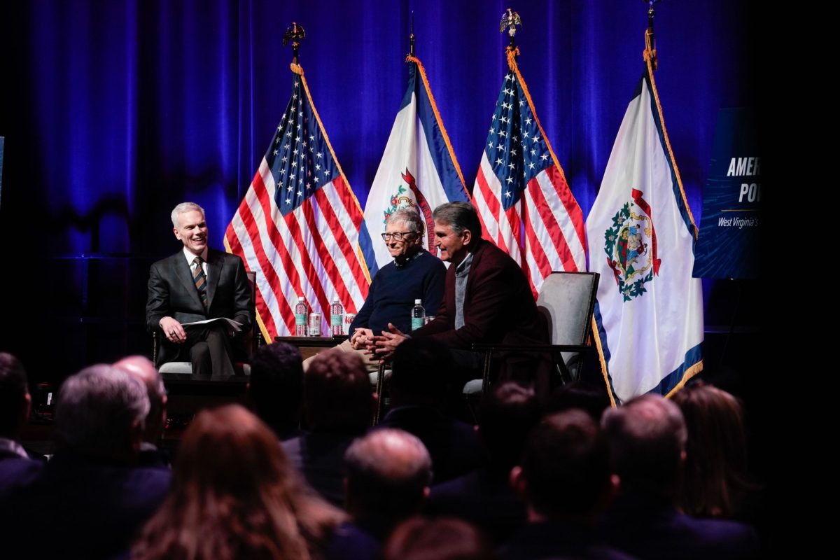 Brad D. Smith moderates a discussion with Bill Gates and Senator Joe Manchin